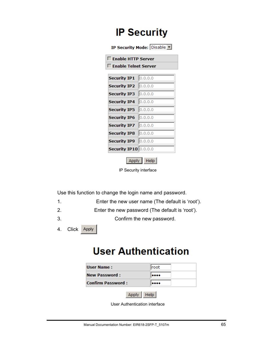 User authentication | B&B Electronics EIR618-2SFP-T User Manual | Page 77 / 116