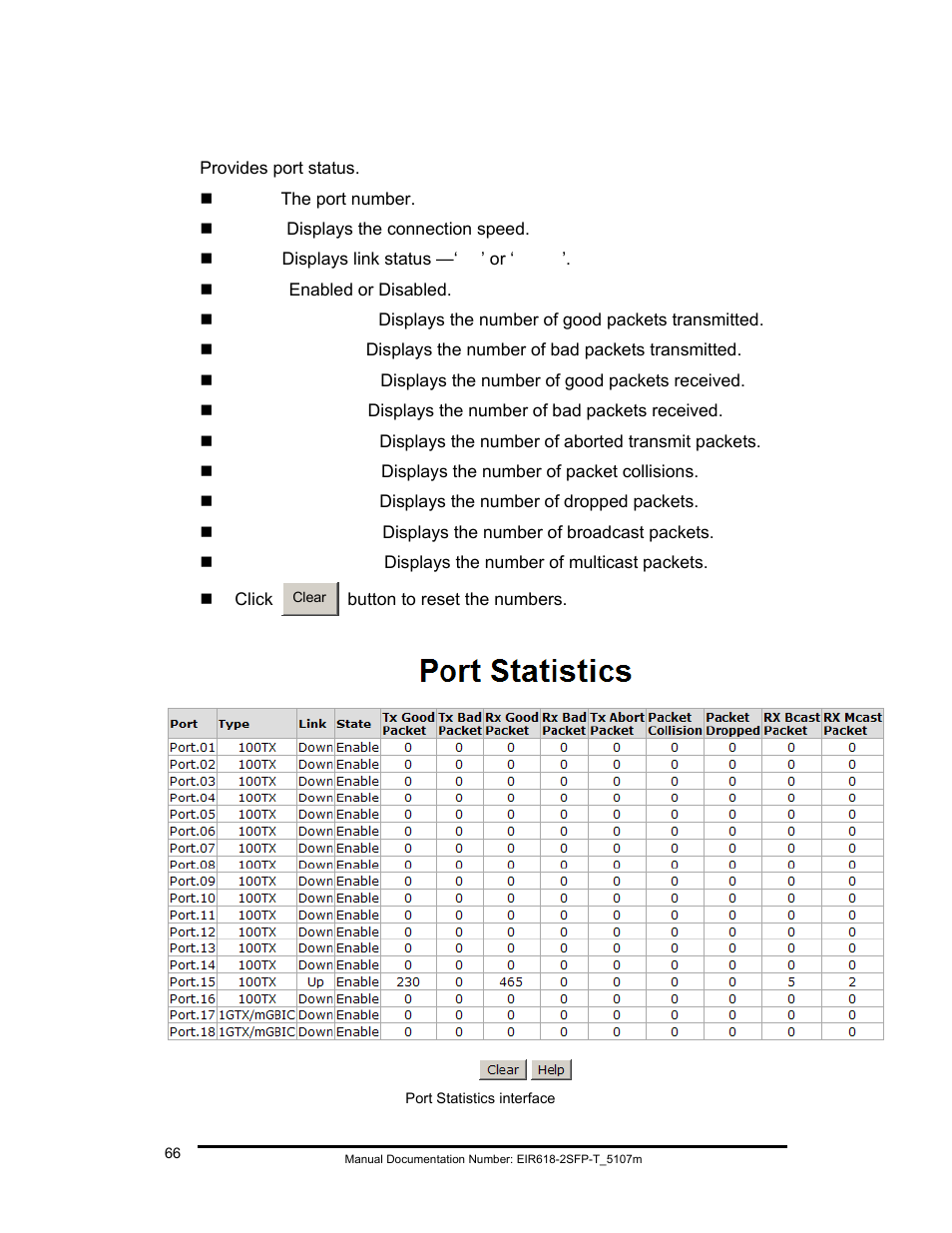 Port statistics | B&B Electronics EIR618-2SFP-T User Manual | Page 78 / 116