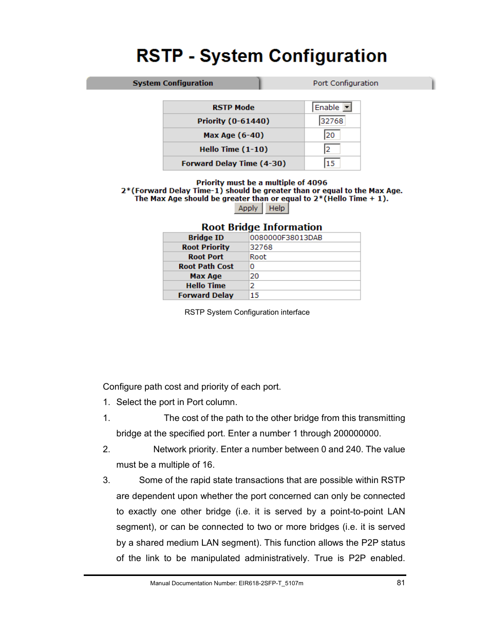 Rstp - port configuration | B&B Electronics EIR618-2SFP-T User Manual | Page 93 / 116