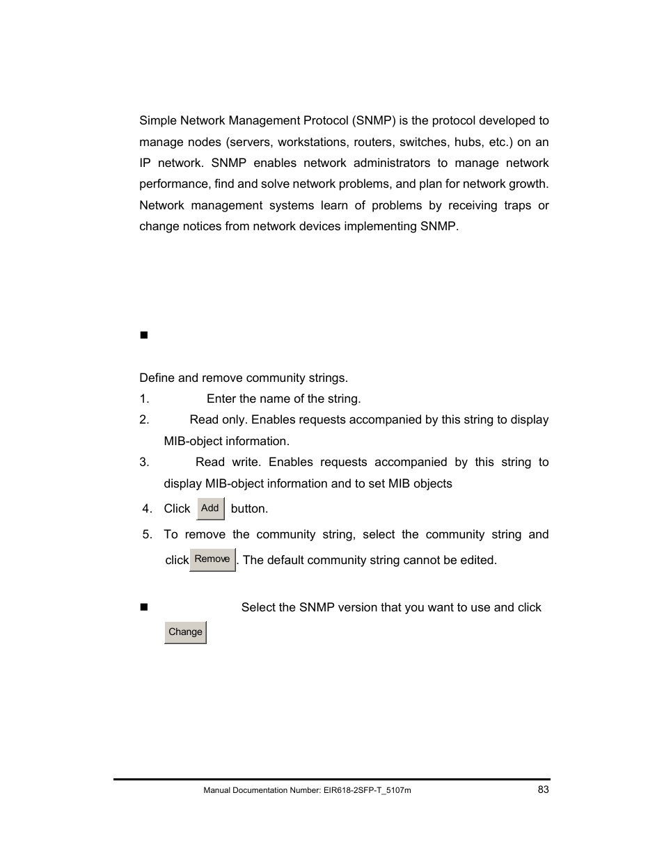 Snmp configuration, System configuration | B&B Electronics EIR618-2SFP-T User Manual | Page 95 / 116