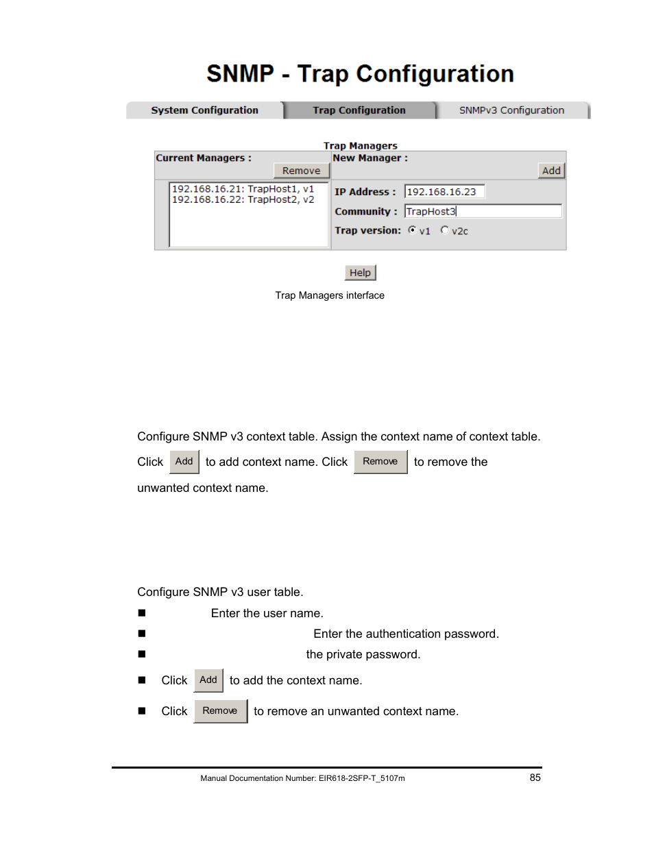 Snmpv3 configuration | B&B Electronics EIR618-2SFP-T User Manual | Page 97 / 116