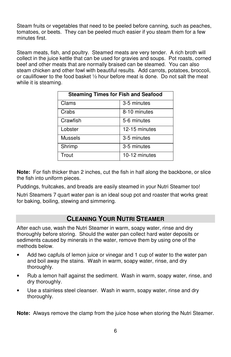 West Bend Back to Basics NUTRI STEAMER L5725A 01/09 User Manual | Page 6 / 15