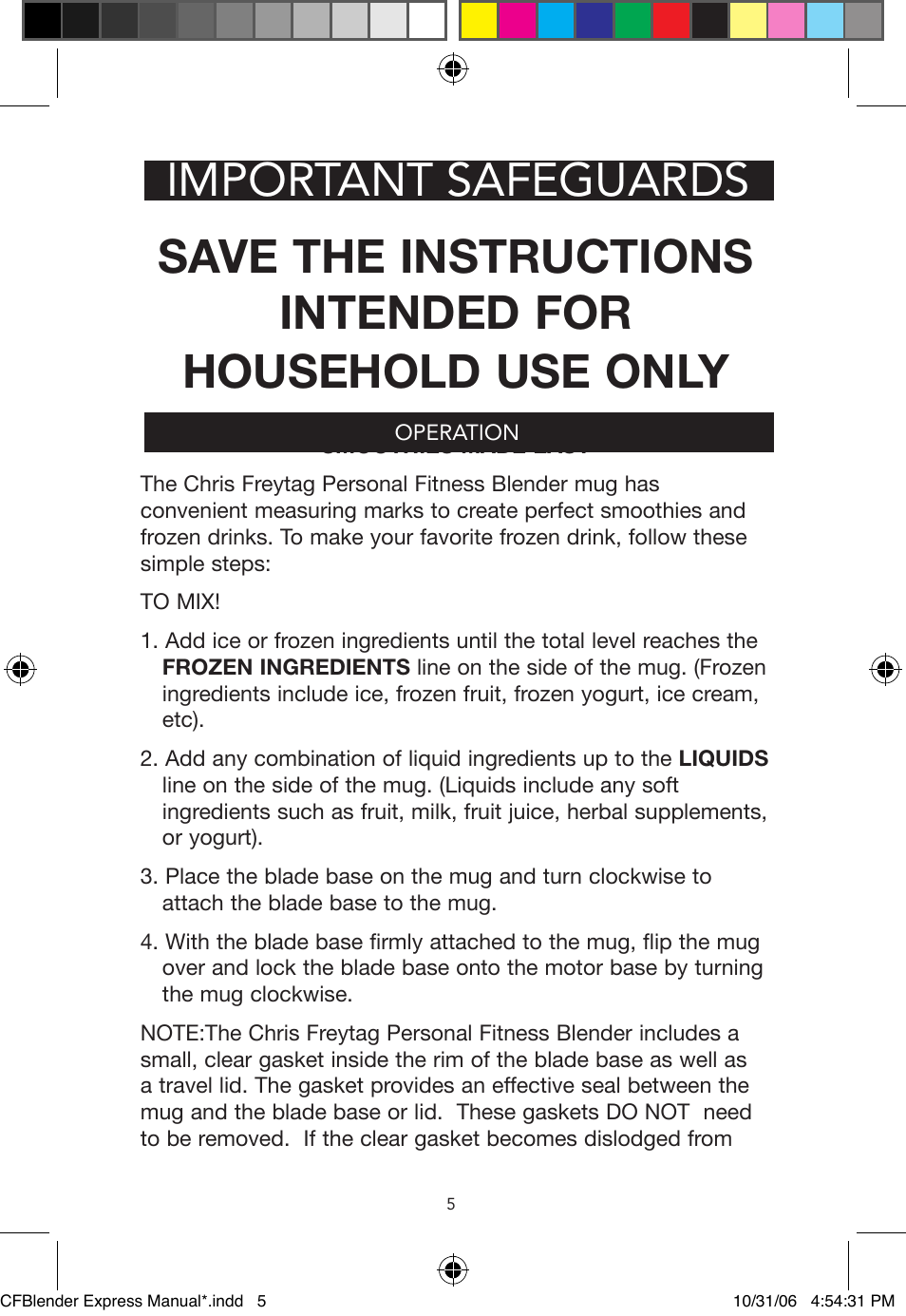 Important safeguards | West Bend Back to Basics Chris Freytag BPE3CF User Manual | Page 5 / 10