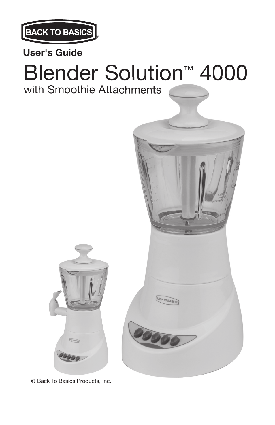 West Bend Back to Basics blender solution 4000 User Manual | 21 pages