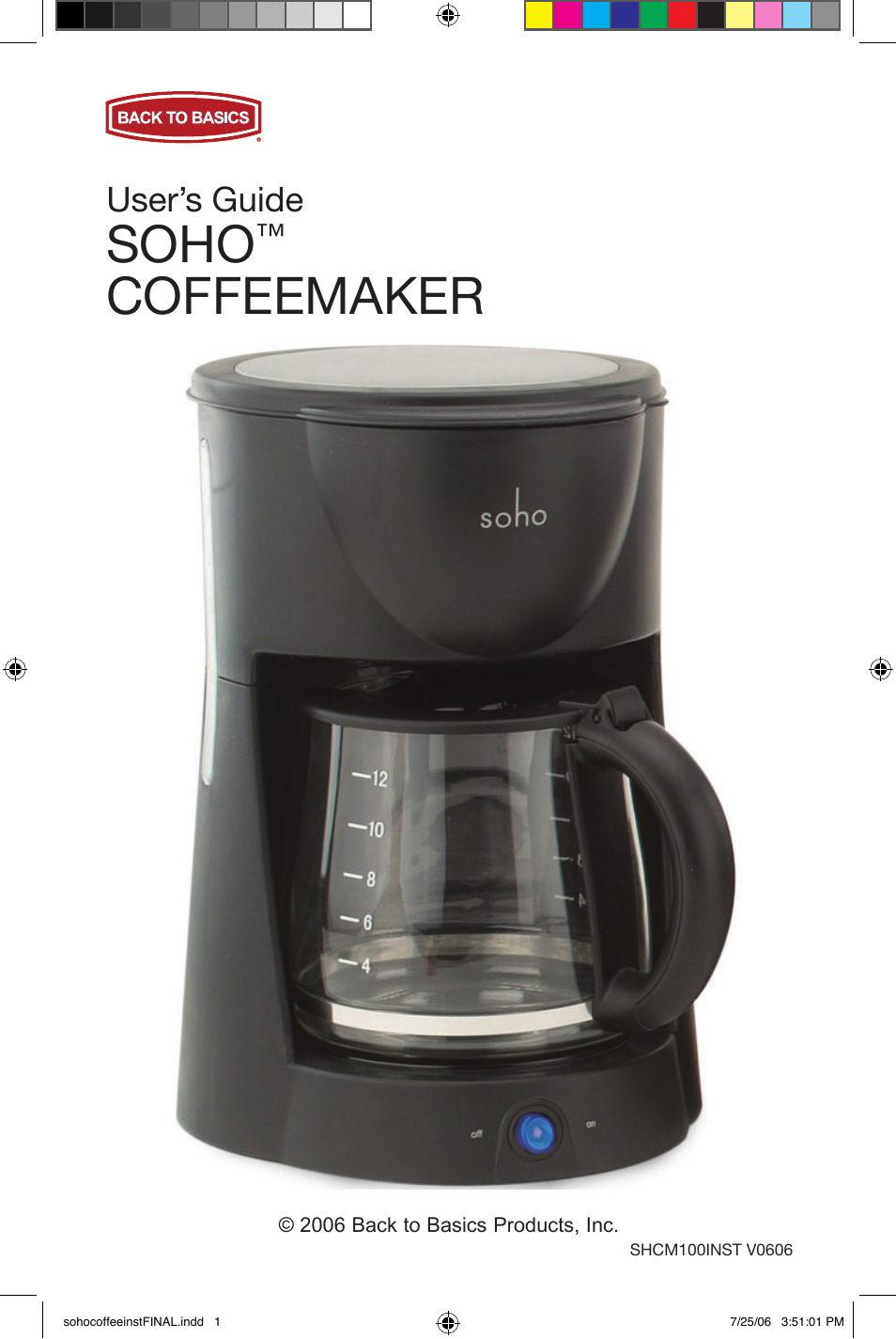 West Bend Back to Basics Soho Coffeemaker User Manual | 26 pages