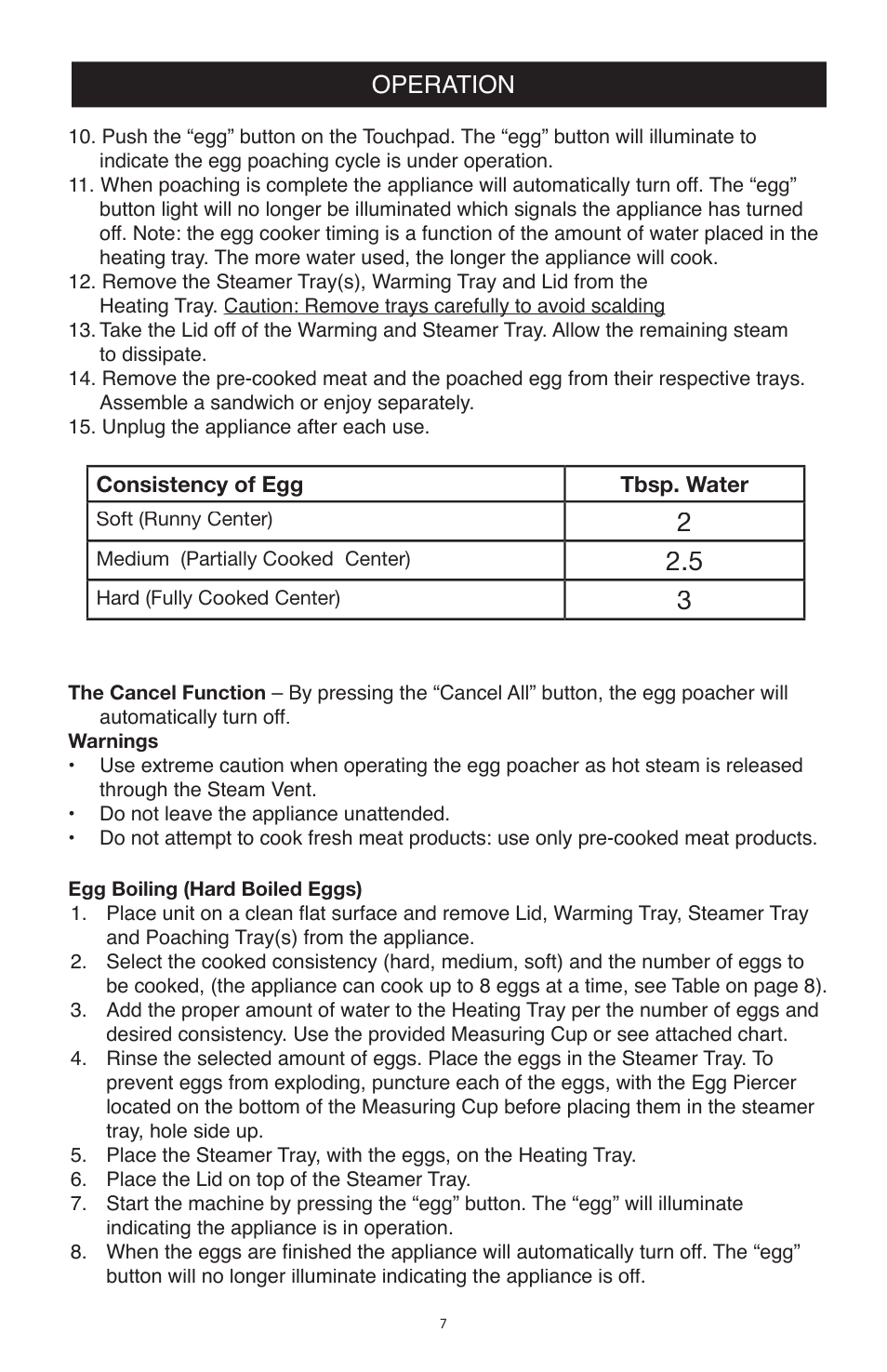 Operation | West Bend Back to Basics TEM4500 User Manual | Page 7 / 15