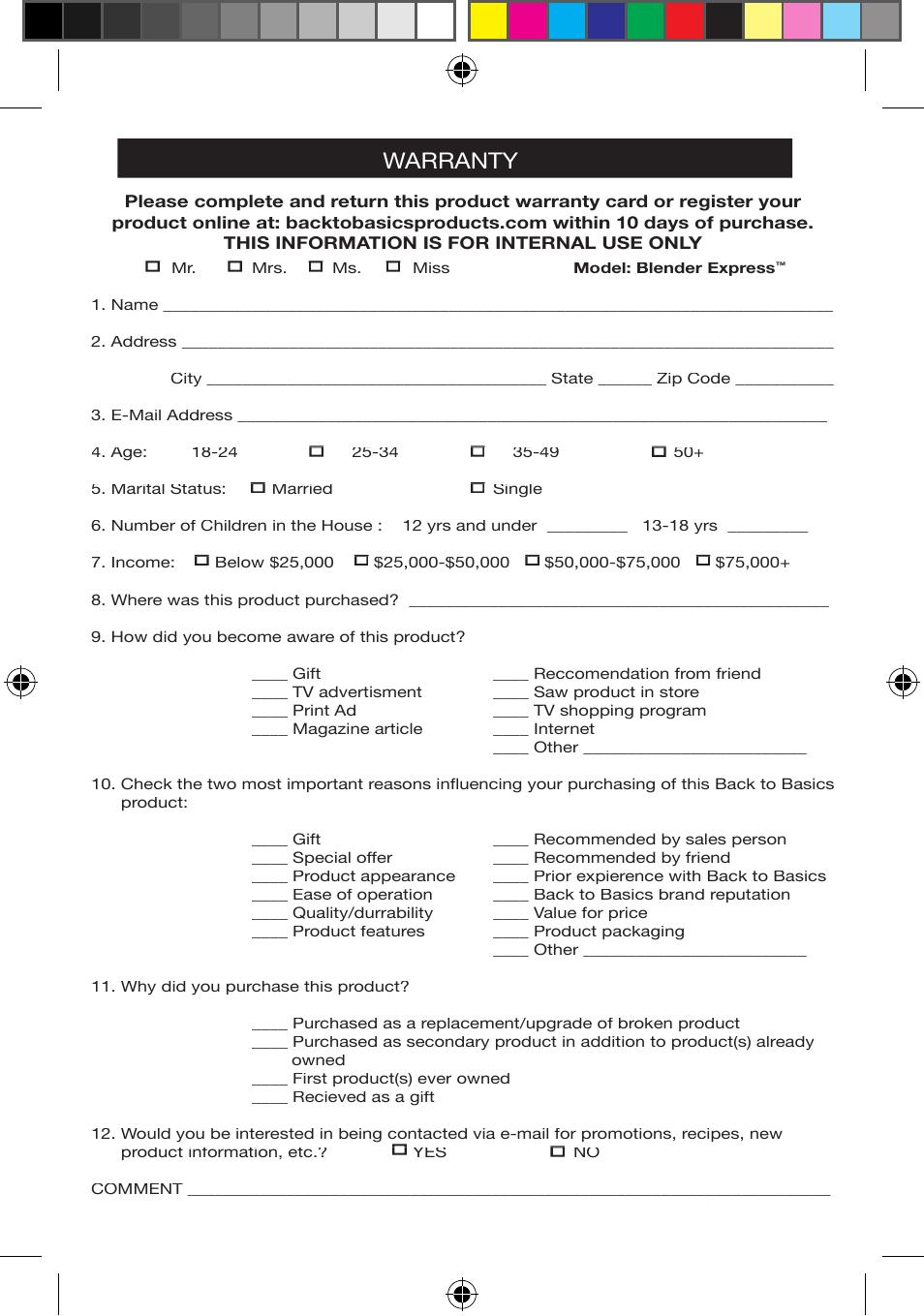 Warranty | West Bend Back to Basics BPE3BRAUS User Manual | Page 15 / 16