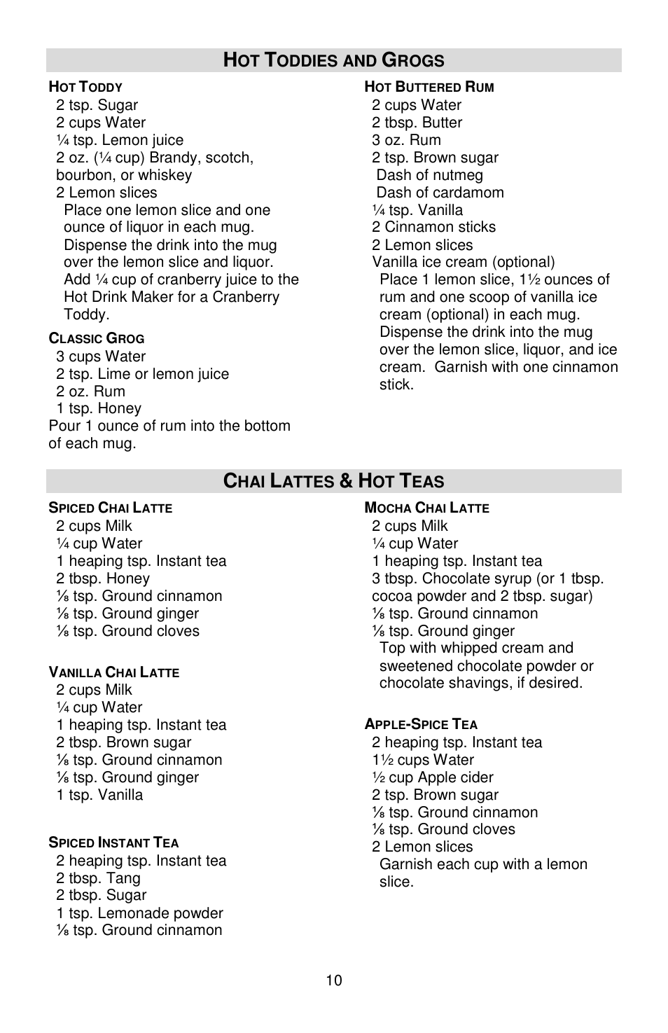 West Bend Back to Basics Cocoa~Latte User Manual | Page 10 / 40