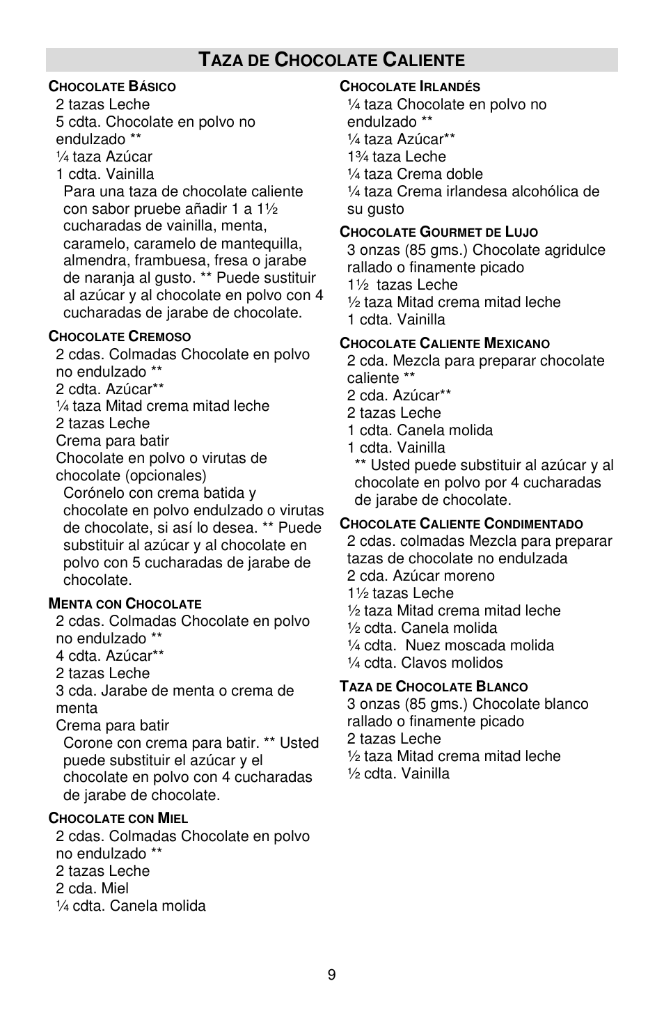 West Bend Back to Basics Cocoa~Latte User Manual | Page 35 / 40