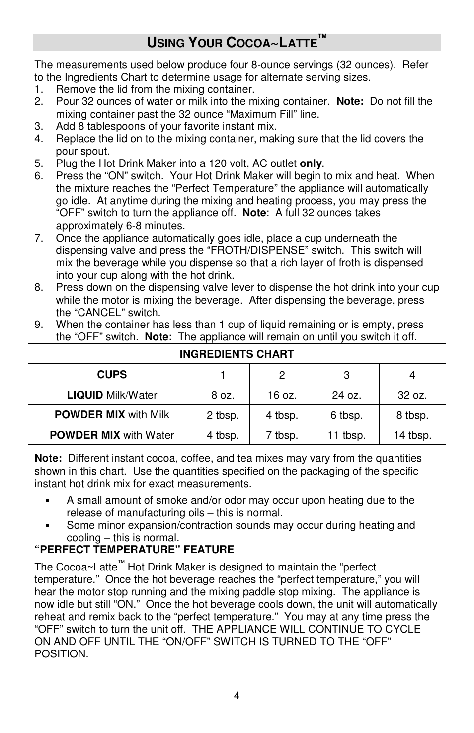 West Bend Back to Basics Cocoa~Latte User Manual | Page 4 / 40