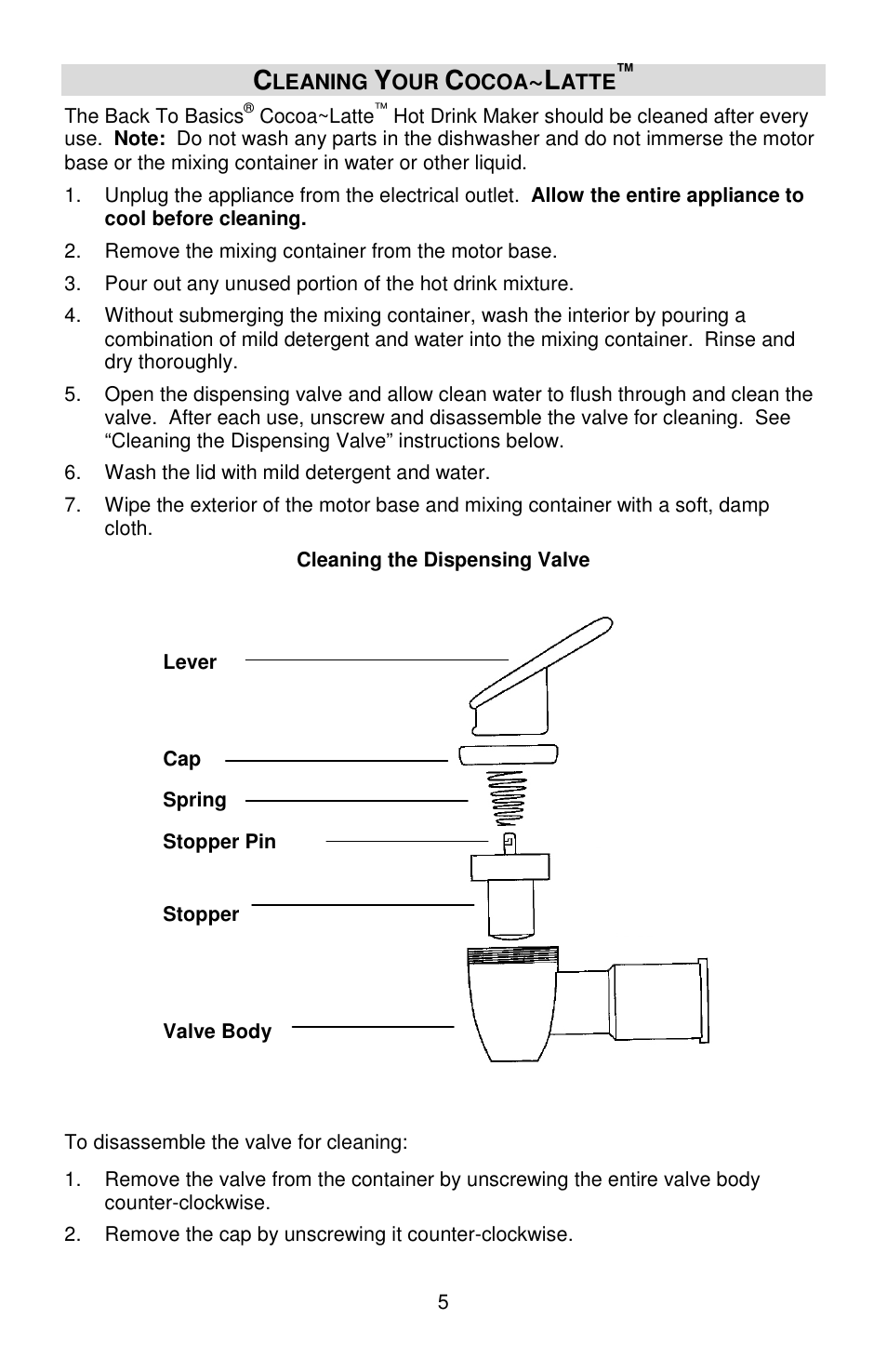 West Bend Back to Basics Cocoa~Latte User Manual | Page 5 / 40