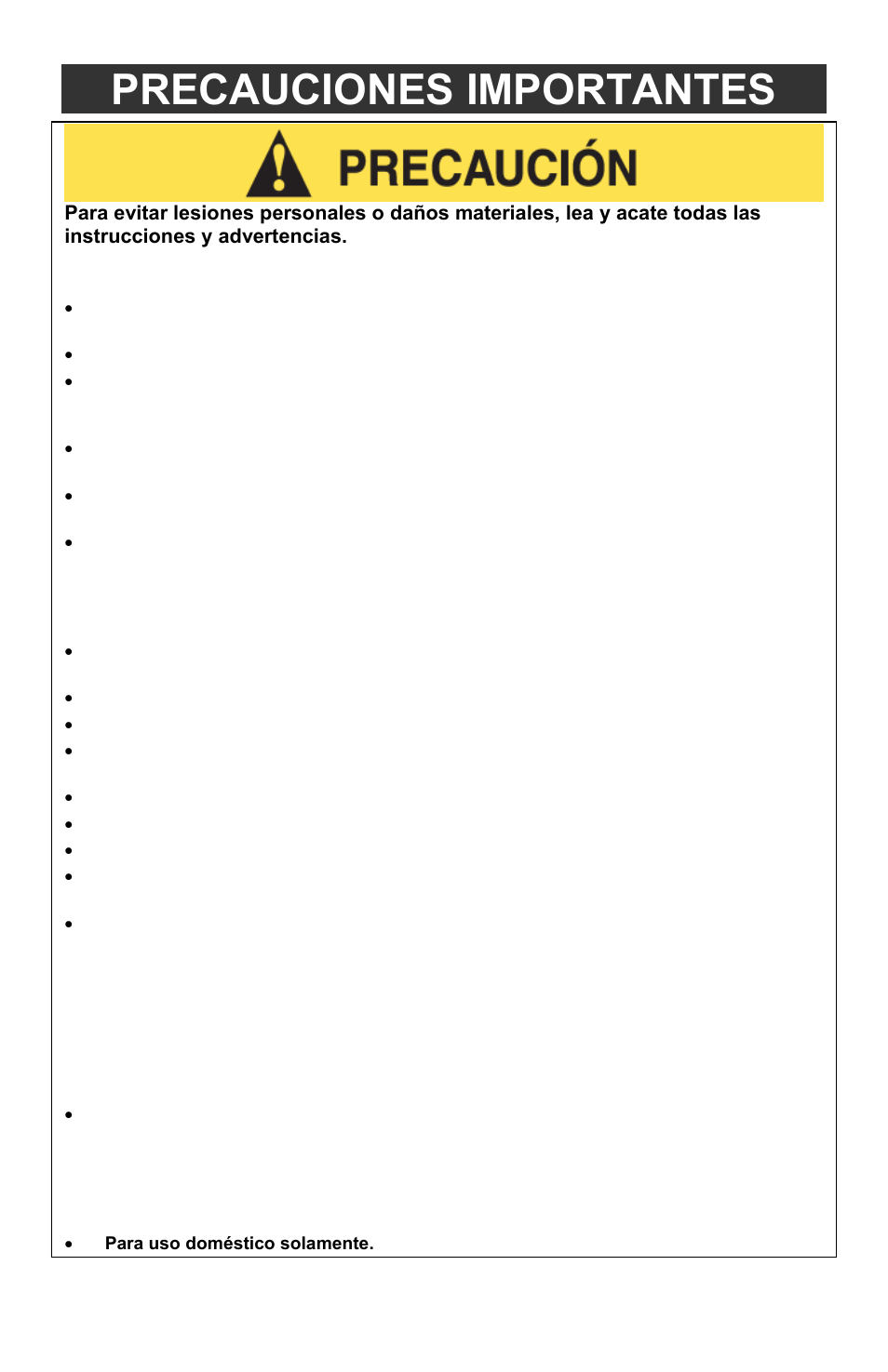 Precauciones importantes | West Bend Back to Basics Ice Tea Maker User Manual | Page 18 / 24