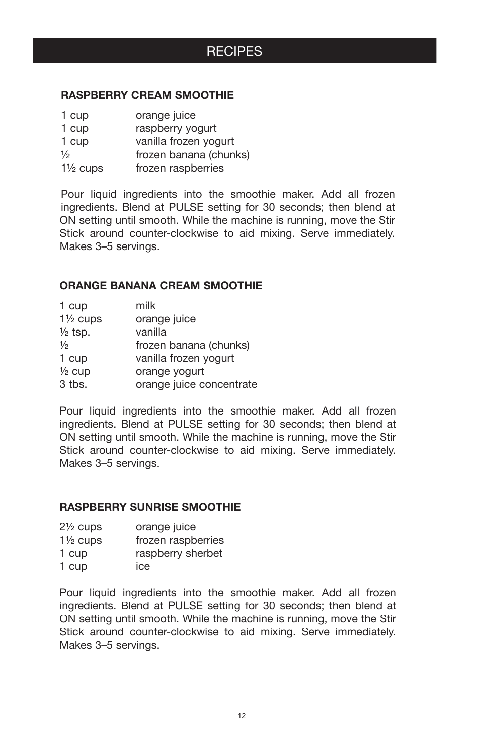 Recipes | West Bend Back to Basics SCL5 User Manual | Page 12 / 17