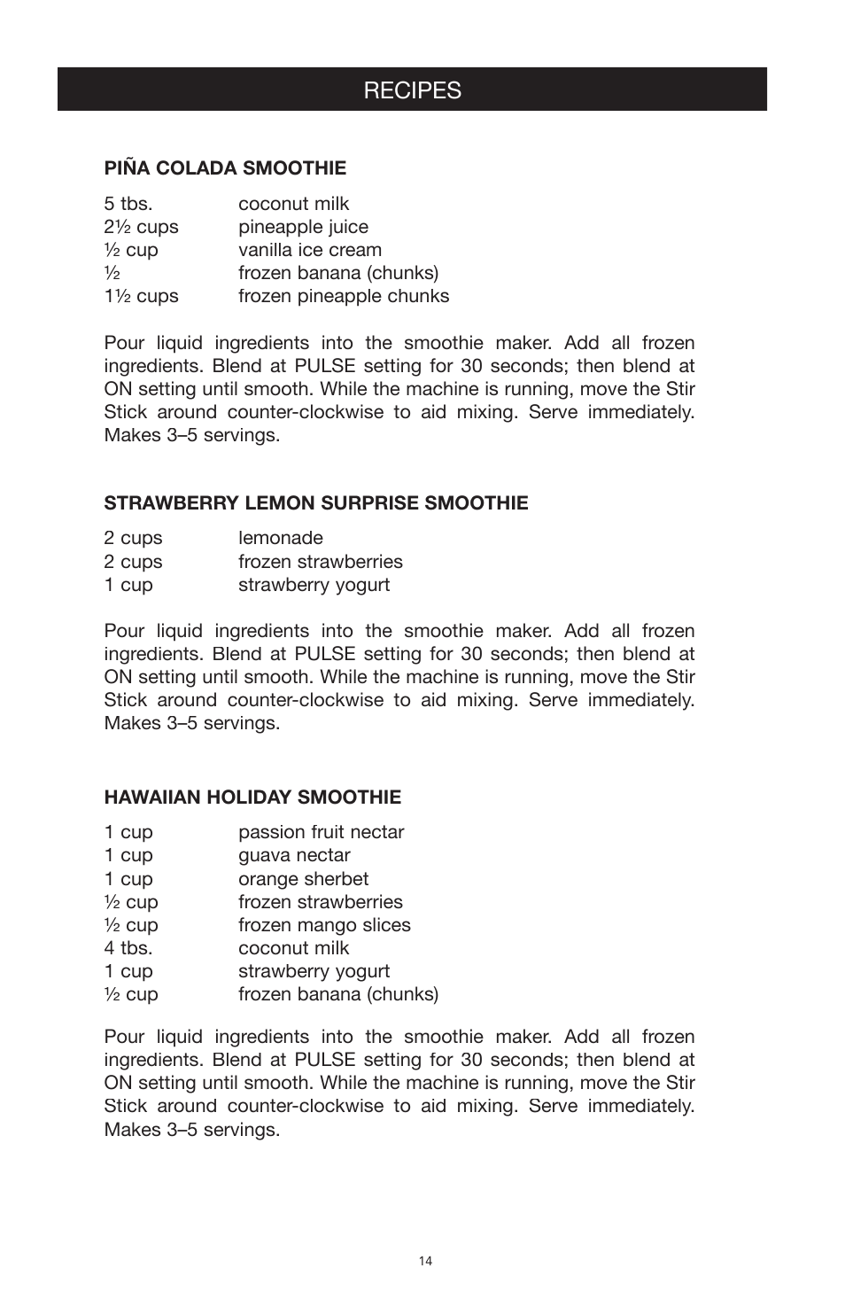 Recipes | West Bend Back to Basics SCL5 User Manual | Page 14 / 17