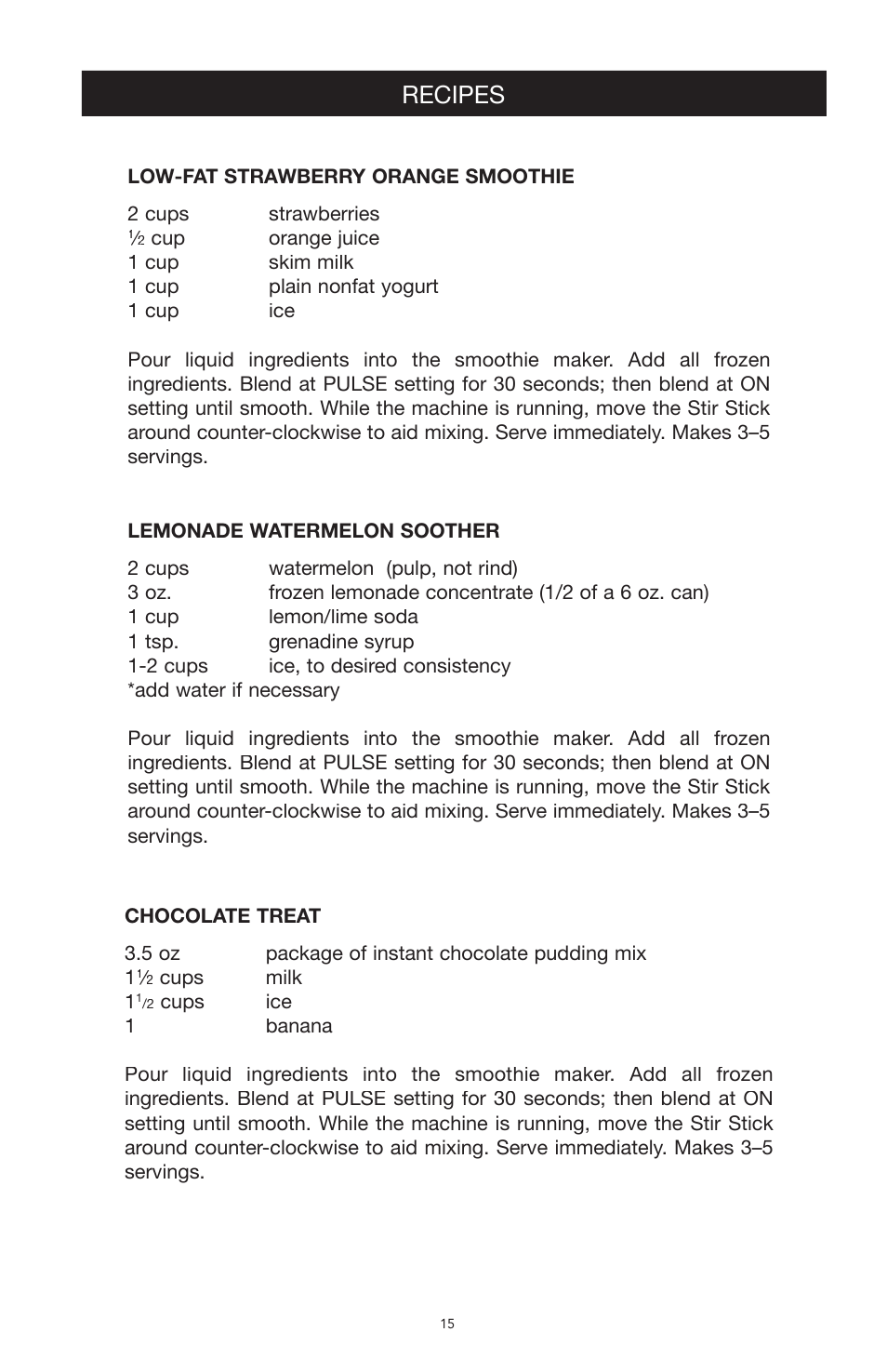 Recipes | West Bend Back to Basics SCL5 User Manual | Page 15 / 17
