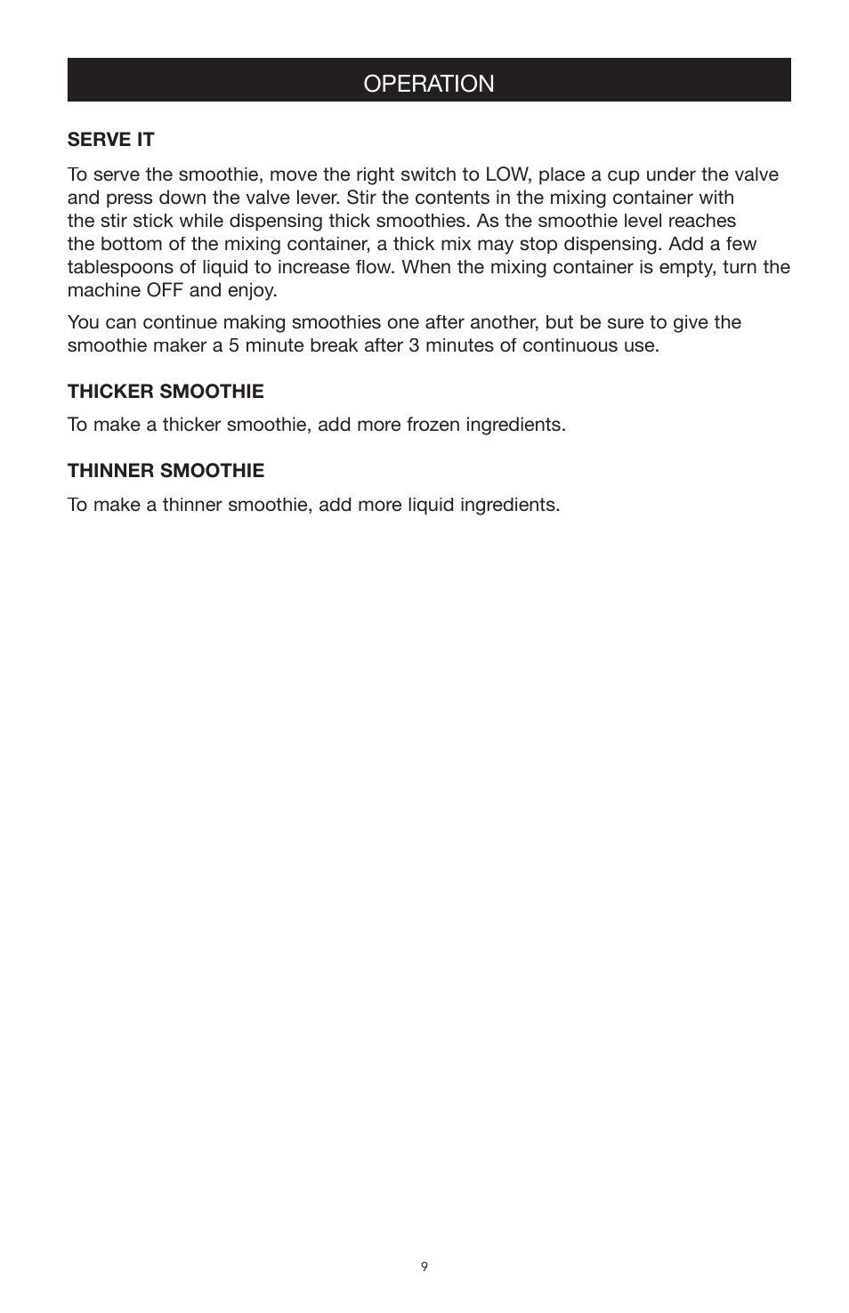 Operation | West Bend Back to Basics SCL5 User Manual | Page 9 / 17