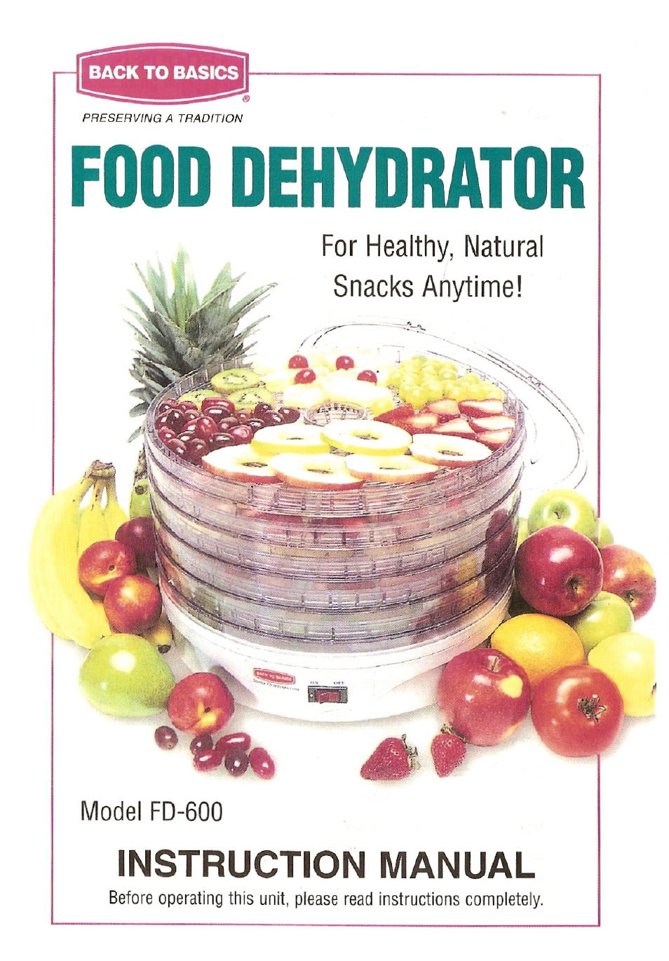 West Bend Back to Basics FD-600 User Manual | 20 pages