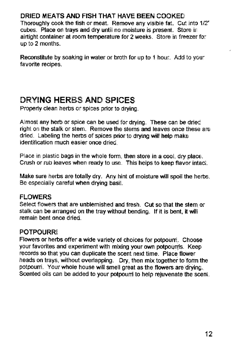 Drying herbs and spices | West Bend Back to Basics FD-600 User Manual | Page 13 / 20