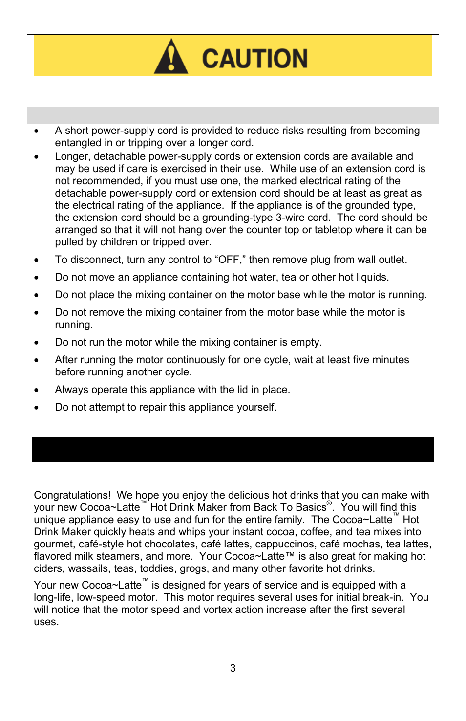 Operating precautions, Save these instructions | West Bend Back to Basics Coffeemaker User Manual | Page 3 / 76