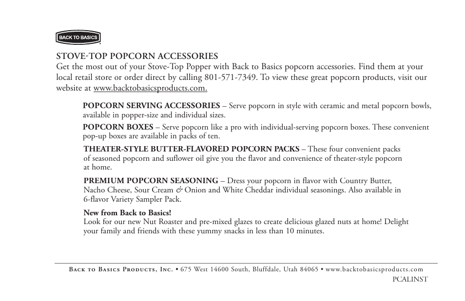 West Bend Back to Basics PCALINST User Manual | Page 8 / 8