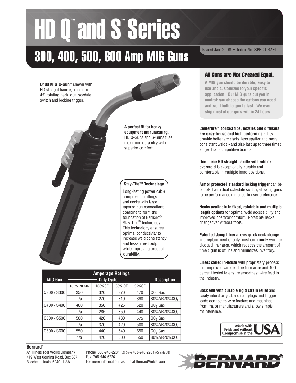 Bernard Q500 User Manual | 2 pages