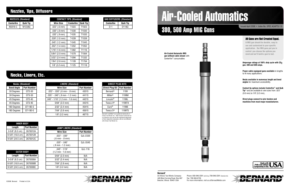 Bernard Air-Cooled Automatics ACAPTS-1.0 User Manual | 4 pages