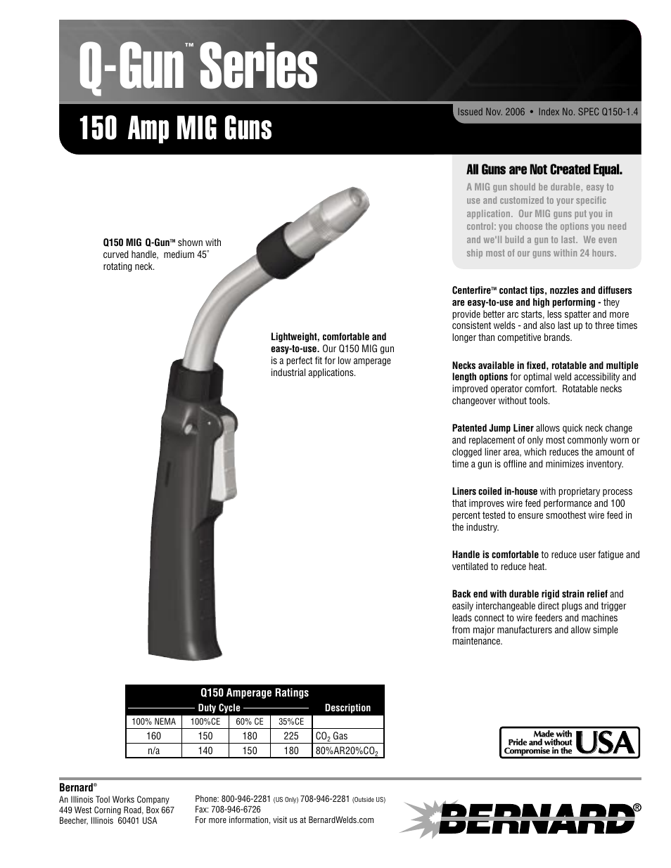 Bernard Q-Gun Q150-1.4 User Manual | 2 pages