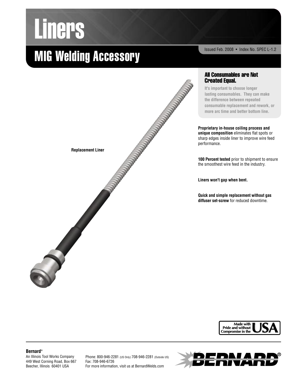 Bernard Liners SPEC L-1.2 User Manual | 2 pages