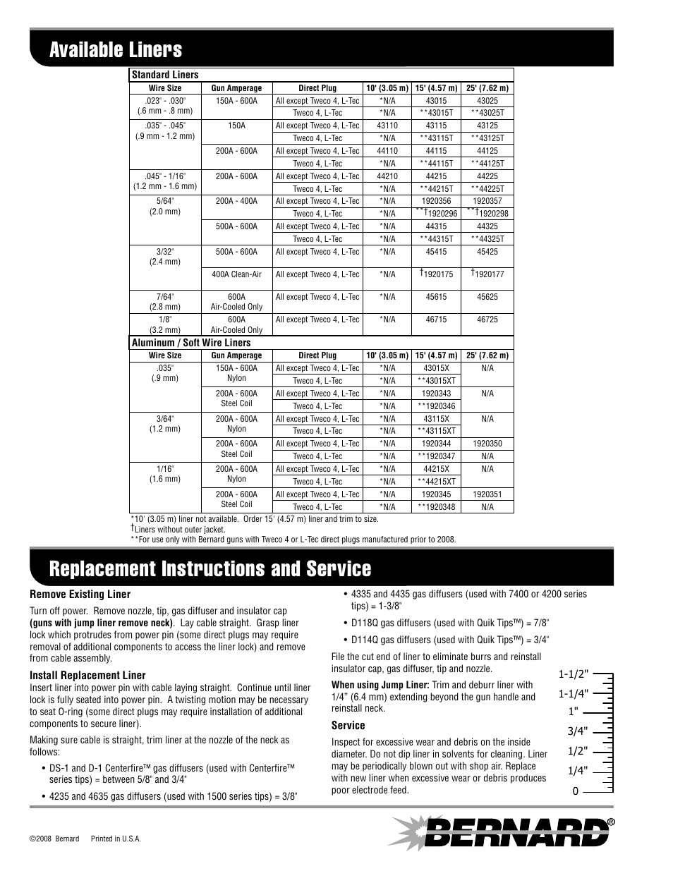 Bernard Liners SPEC L-1.2 User Manual | Page 2 / 2