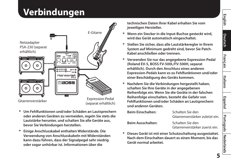 Verbindungen | Boss Audio Systems Harmonist PS-6 User Manual | Page 19 / 92