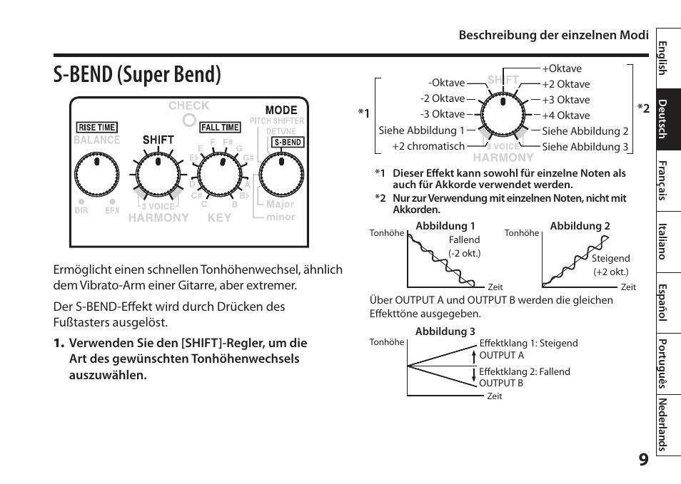 S. 9), S-bend (super bend) | Boss Audio Systems Harmonist PS-6 User Manual | Page 23 / 92