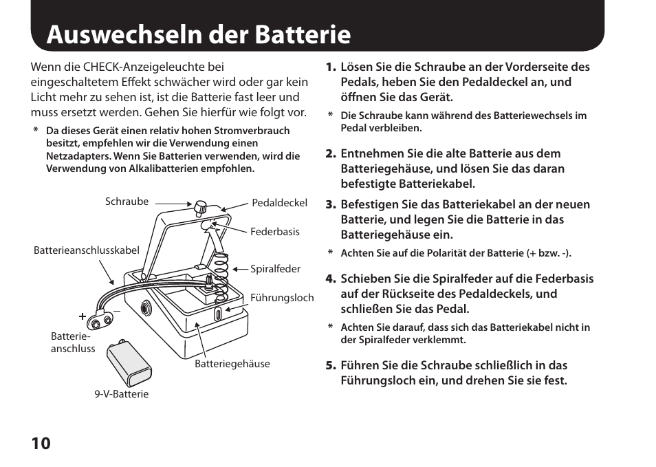 Auswechseln der batterie, S. 10), S. 10 | Boss Audio Systems Harmonist PS-6 User Manual | Page 24 / 92