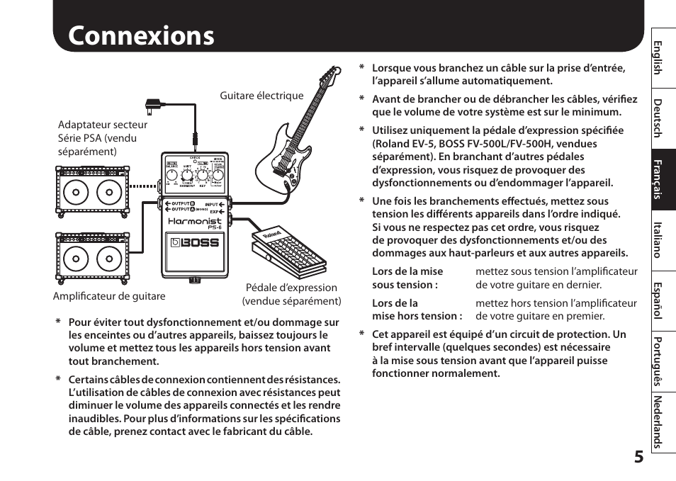 Connexions | Boss Audio Systems Harmonist PS-6 User Manual | Page 31 / 92