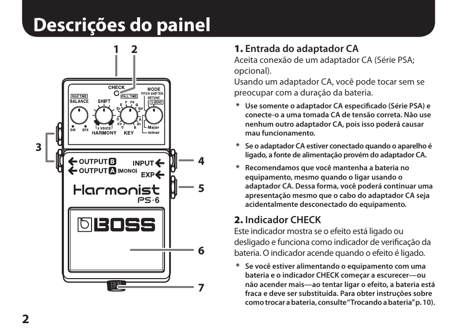 Descrições do painel | Boss Audio Systems Harmonist PS-6 User Manual | Page 64 / 92