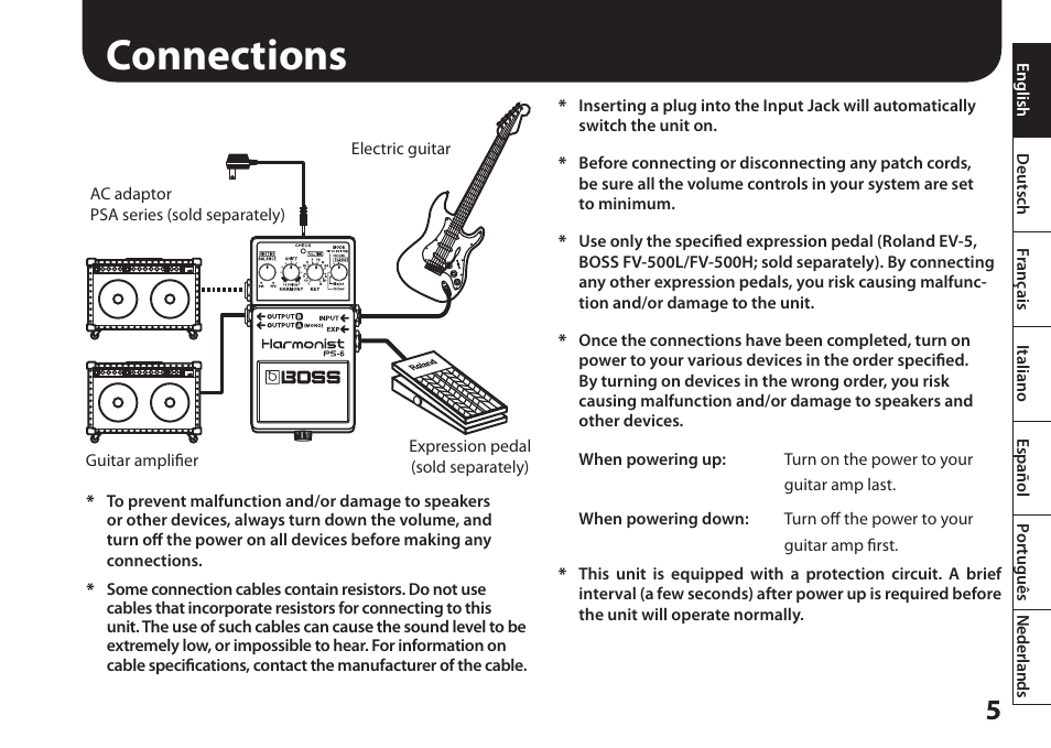 Connections | Boss Audio Systems Harmonist PS-6 User Manual | Page 7 / 92