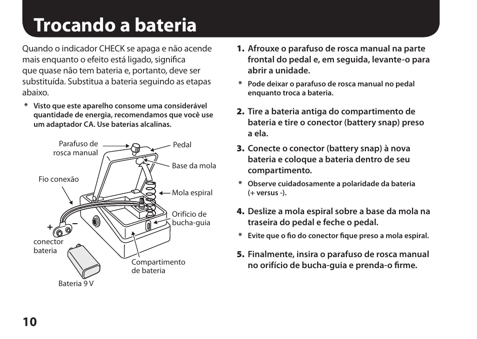 Trocando a bateria | Boss Audio Systems Harmonist PS-6 User Manual | Page 72 / 92