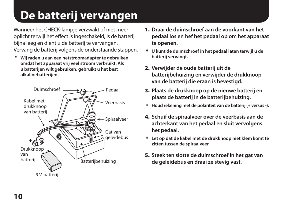 De batterij vervangen, P. 10), P. 10) v | Boss Audio Systems Harmonist PS-6 User Manual | Page 84 / 92