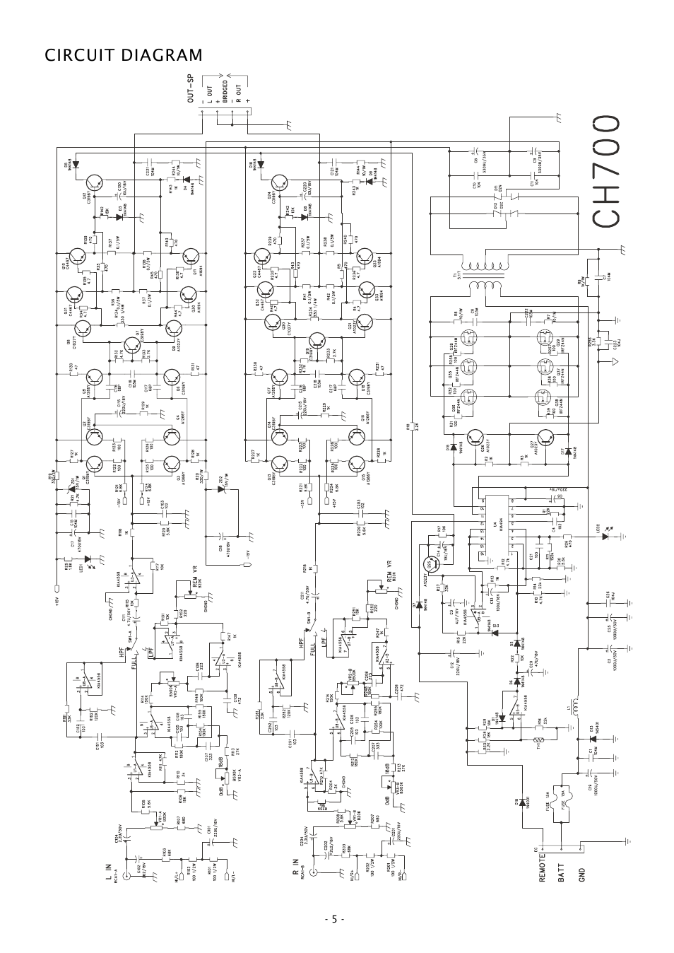 Circuit diagram | Boss Audio Systems CHAOS CH700 User Manual | Page 5 / 8