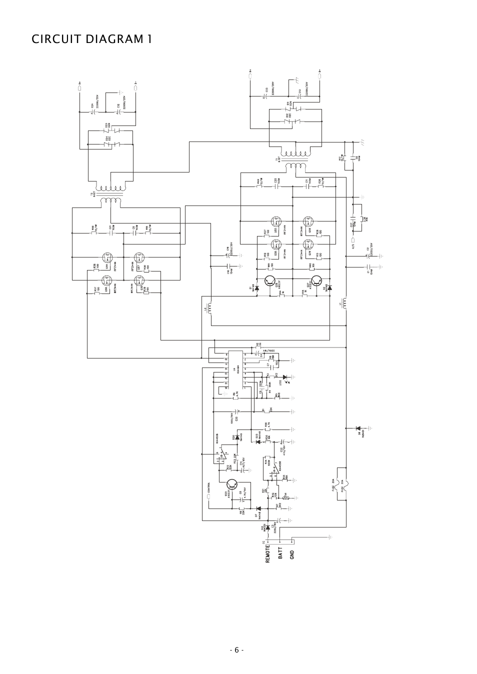 Circuit diagram 1 | Boss Audio Systems CHAOS CH1000 User Manual | Page 6 / 9