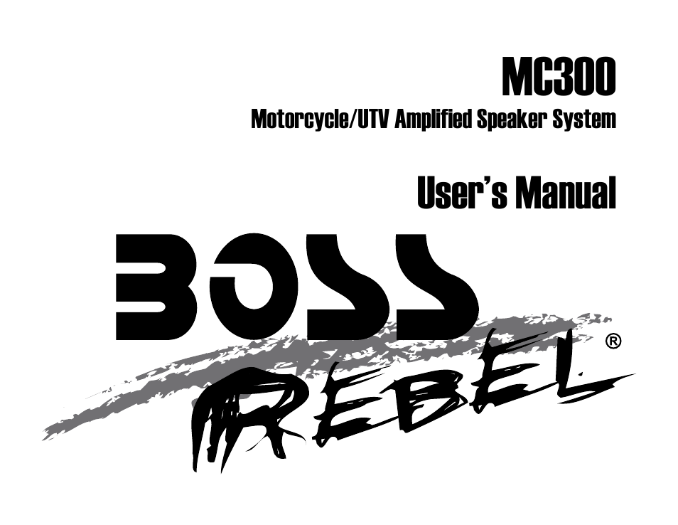Boss Audio Systems MC300 User Manual | 8 pages