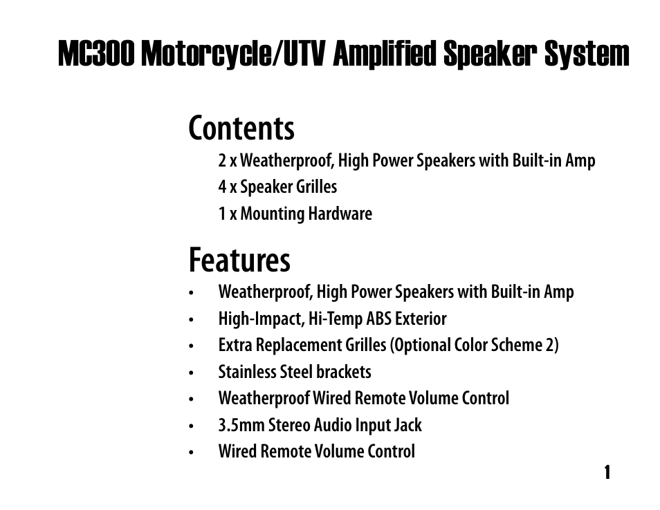 Boss Audio Systems MC300 User Manual | Page 3 / 8