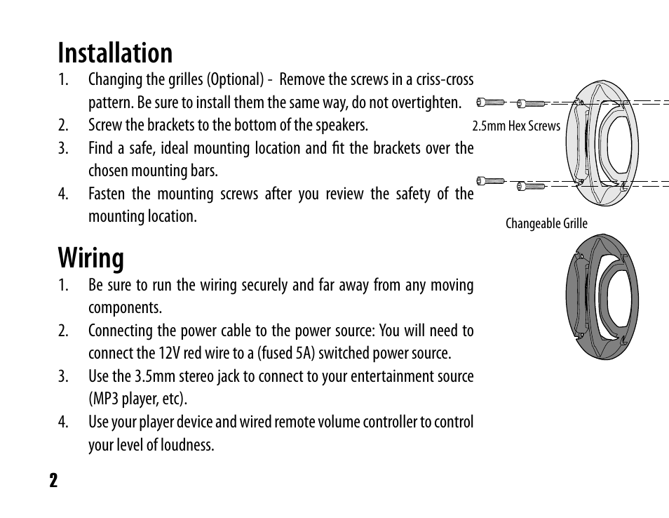 Installation, Wiring | Boss Audio Systems MC300 User Manual | Page 4 / 8