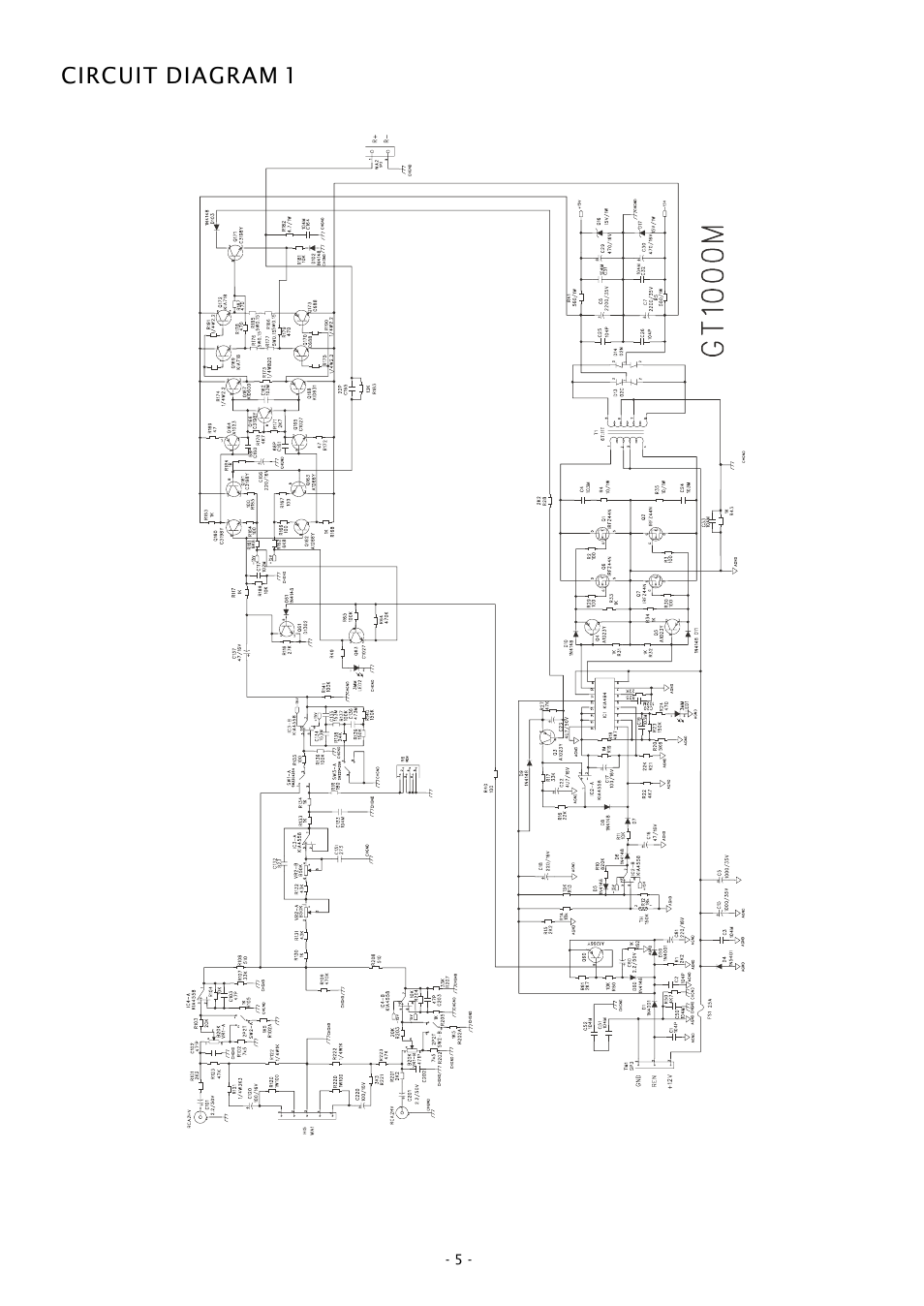 Circuit diagram 1 | Boss Audio Systems GT1000M User Manual | Page 5 / 8