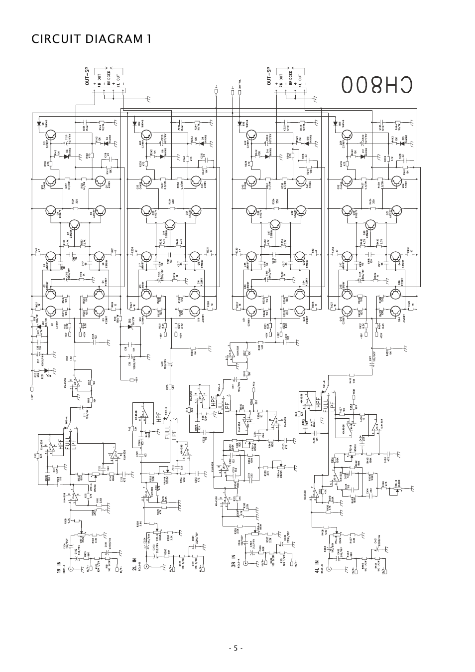 Circuit diagram 1 | Boss Audio Systems CHAOS CH800 User Manual | Page 5 / 9