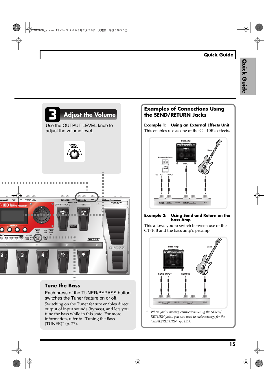 Adjust the volume, Quick guide, Tune the bass | Boss Audio Systems GT-10B User Manual | Page 15 / 156