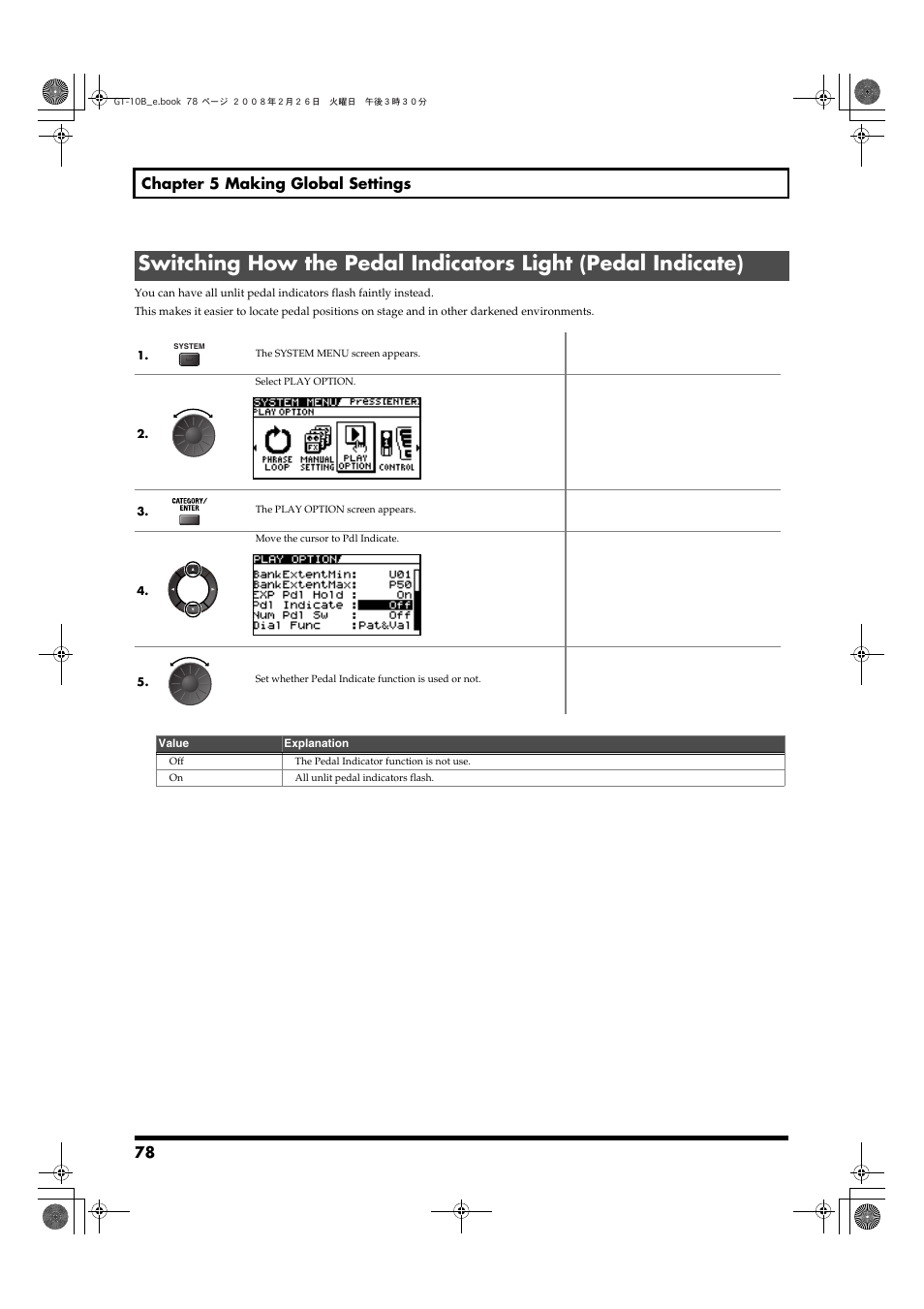 78 chapter 5 making global settings | Boss Audio Systems GT-10B User Manual | Page 78 / 156