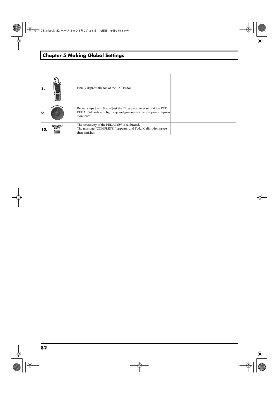 82 chapter 5 making global settings | Boss Audio Systems GT-10B User Manual | Page 82 / 156