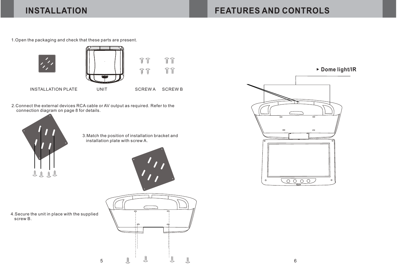 Installation features and controls | Boss Audio Systems BV9F User Manual | Page 6 / 6
