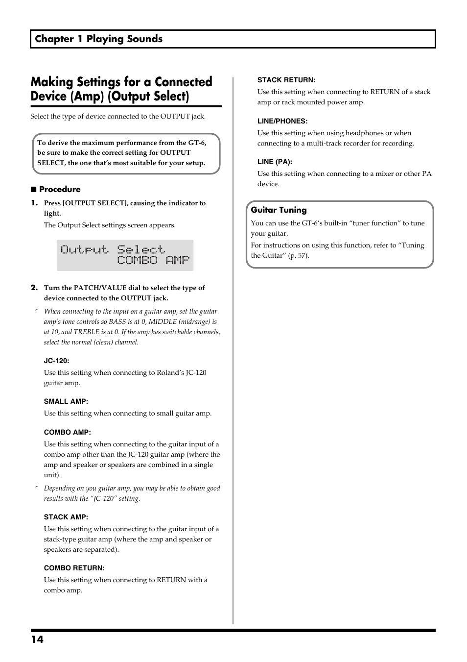 14 chapter 1 playing sounds | Boss Audio Systems GT-6 User Manual | Page 14 / 84