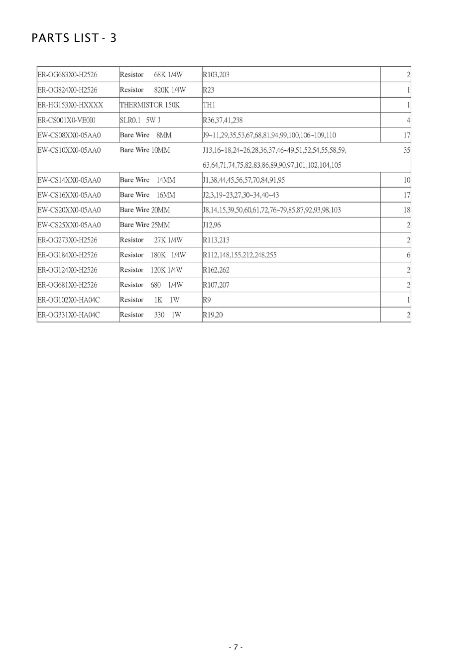 Parts list - 3 | Boss Audio Systems CHAOS CH550 User Manual | Page 8 / 8